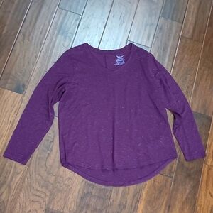 Faded Glory Long Sleeve V-Neck with silver threading size XL (16-18)